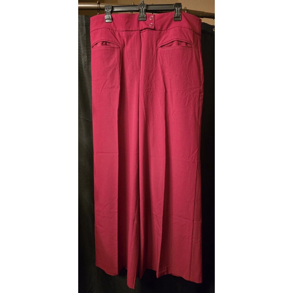 New York & Company Dark Fushia Wide Leg Women's Pants 18 - Picture 3 of 4